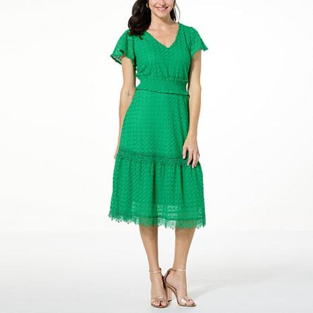 Lacey Chabert Knit Lace Tiered Dress  NWT